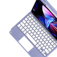 Tok + billentyűzet iPad 10.2 2021 / 2020 / 2019 / Air 10.5 2019, Leather Pen Slot TouchPad, lila