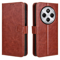 Pattintható tok a Xiaomi Redmi 14C, Crazy Horse Wallet, barna