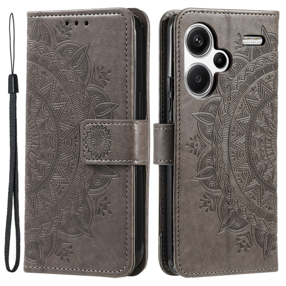 Pattintható tok a Xiaomi Redmi Note 13 Pro+, Mandala, szürke