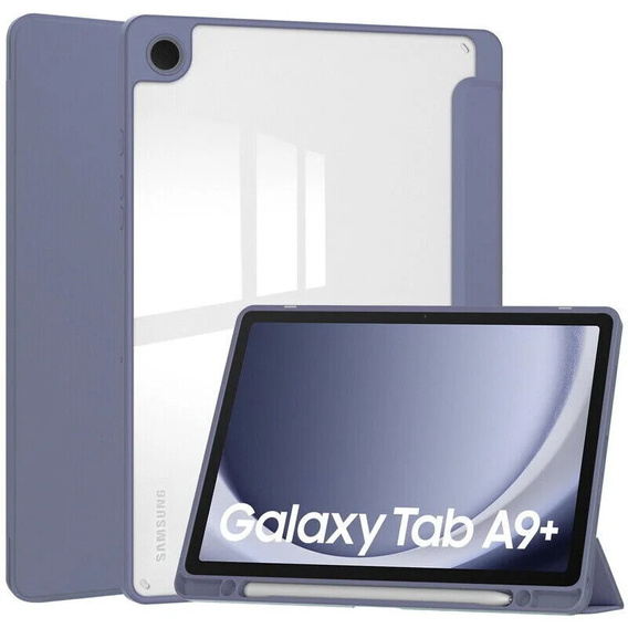 Tok Samsung Galaxy Tab A9+, Smartcase Hybrid, tolltartó résszel, lila