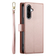 Wallet Zipper Pocket flip tok Samsung Galaxy A17 5G, Wallet Zipper Pocket, pénztárca, rózsaszín