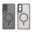 Tok Samsung Galaxy S25 Edge, Kickstand Matt Case, MagSafe-hoz, fekete + képernyőüveg