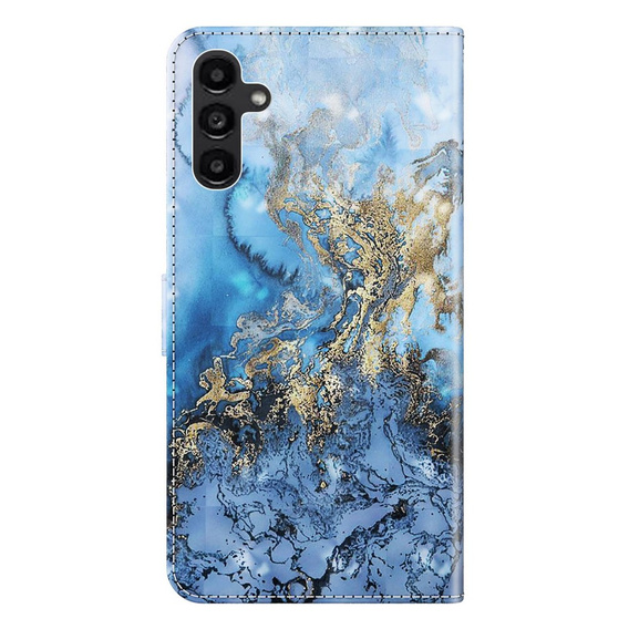 Pattintható tok a Samsung Galaxy A14 4G/5G, Wallet Marble, kék