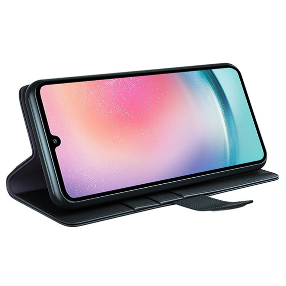 Pattintható tok Samsung Galaxy A25 5G, Split Leather, fekete