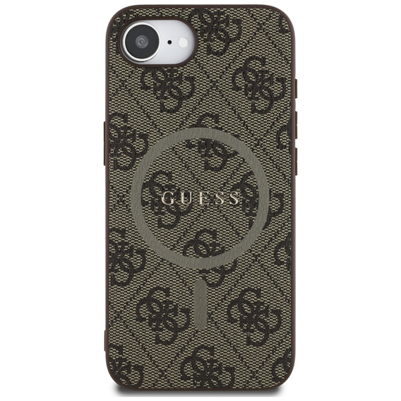 GUESS Telefontok a iPhone 16E, 4G Ring Classic Logo, barna