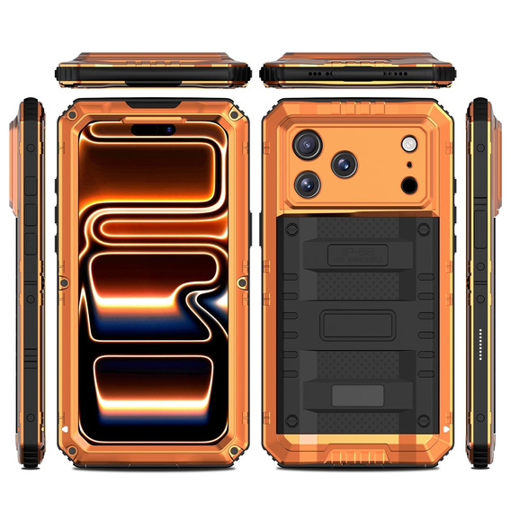 IP68 vízálló tok iPhone 17 Pro-hoz, narancssárga