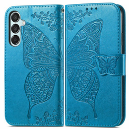 Pattintható tok a Samsung Galaxy M15 5G, Butterfly, kék