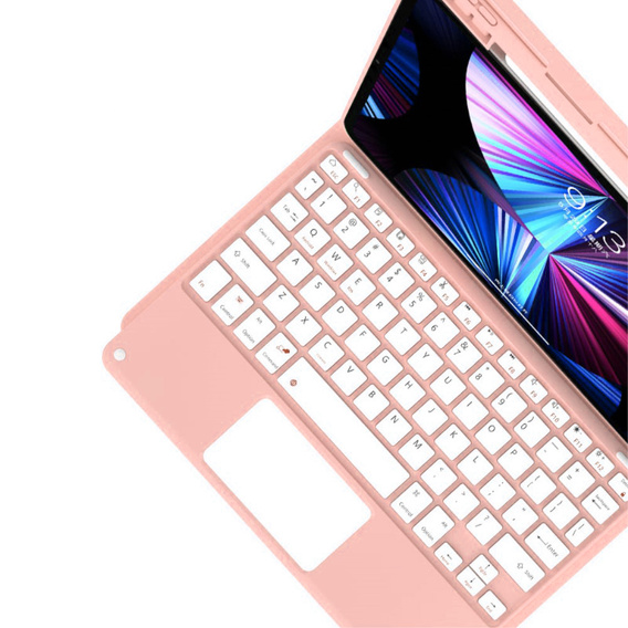Tok + billentyűzet iPad Air 10.9 4 2020 / 5 2022, Touchpad, rózsaszín rose gold