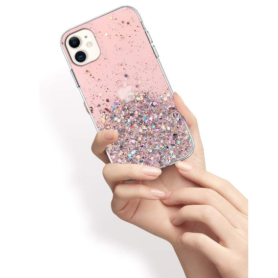 Telefontok a iPhone 11, Glittery, rózsaszín