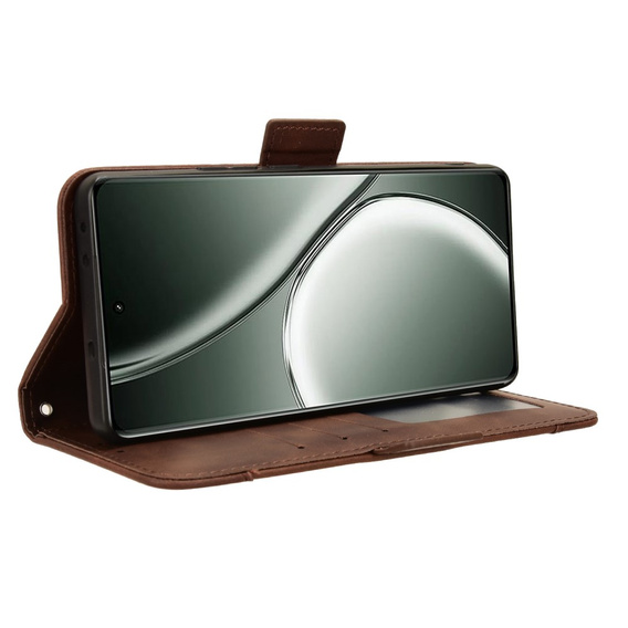 Pattintható tok a Realme GT 6 / 6T, Card Slot, barna