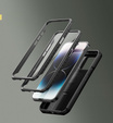 Páncélozott tok iPhone 14 Pro Max készülékhez, Dexnor CamProtect MagSafe, fekete (Két keret)