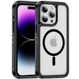 Tok kerettel iPhone 14 Pro Max készülékhez, MagSafe-hoz, átlátszó / fekete