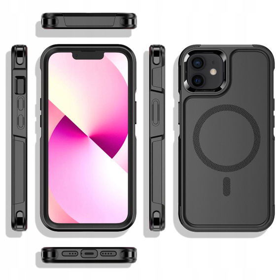 Telefontok a iPhone 12/12 Pro, MagForce MagSafe, fekete