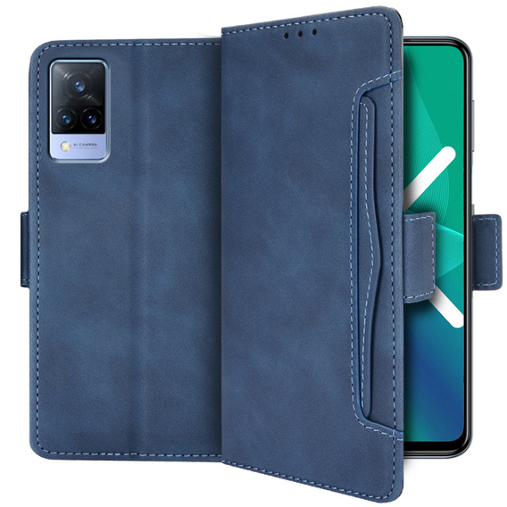 Pattintható tok a Vivo V21 LTE / 5G, Card Slot, kék