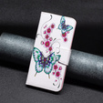 Pattintható tok a Xiaomi Redmi Note 13 5G, Wallet, Butterflies & Flowers fehér