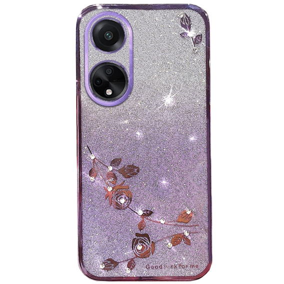 tok Oppo A58 4G, csillogó virág, lila