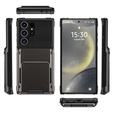 Tok Samsung Galaxy S25 Ultra, Card Holder Kickstand, fekete