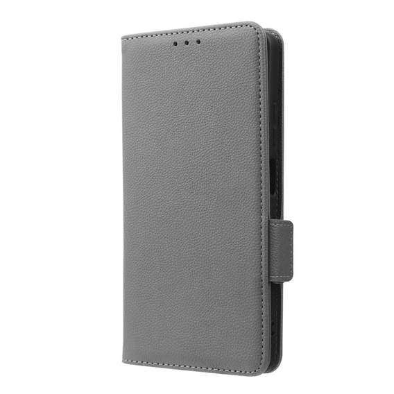 Pattintható tok a Xiaomi Redmi Note 12 5G / POCO X5 5G, Wallet Litchi Magnet, szürke