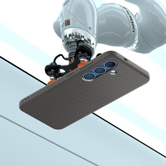 A Spigen tok Samsung Galaxy S25, Liquid Air, fekete + 9H edzett üveghez