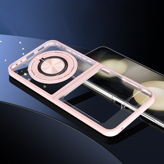 Tok Samsung Galaxy Z Flip7 FE / Z Flip6, Corners Dropproof, MagSafe-hoz, átlátszó / rózsaszín