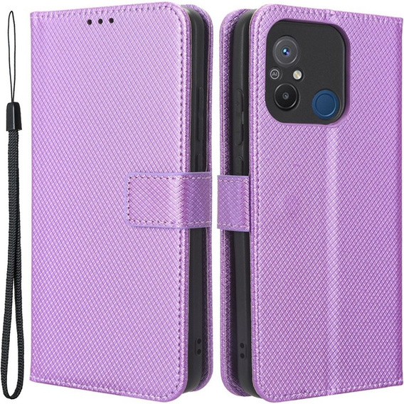 Pattintható tok a Xiaomi Redmi 12C, Wallet, Smart Magnet, lila