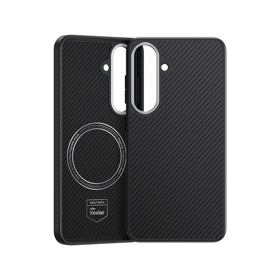 BENKS Kevlar tok Samsung Galaxy S25, MagSafe, Carbon Fiber, fekete