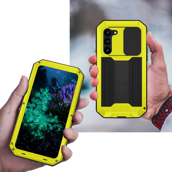 Páncélozott tok a Samsung Galaxy S23 Plus, R-JUST CamShield Slide, sárga