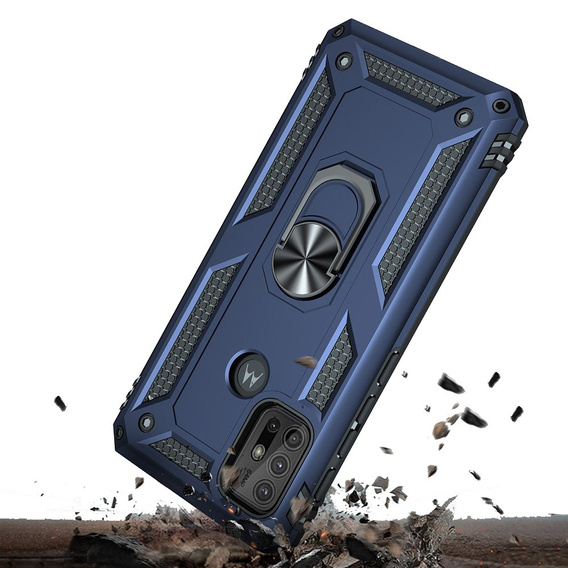 Páncélozott telefontok a Motorola Moto G10/G30, Nox Case Ring, kék