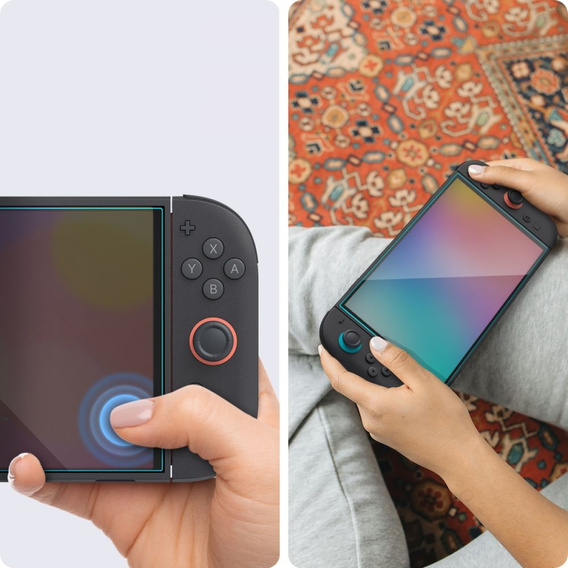 Spigen Glas.tR EZ Fit Edzett Üveg 2-Pack Nintendo Switch 2-höz – Átlátszó