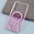 Tok Samsung Galaxy S24, Glittery, MagSafe-hoz, rózsaszín