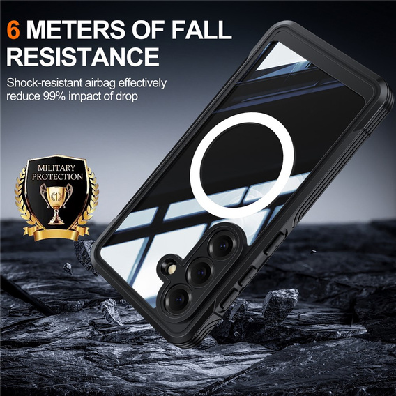 Üveges, ütésálló tok MagSafe-hez Samsung Galaxy S26-hoz, fekete