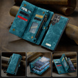CASEME tok Samsung Galaxy S25 Ultra, Retro Leather Wallet, szíjjal, zöld
