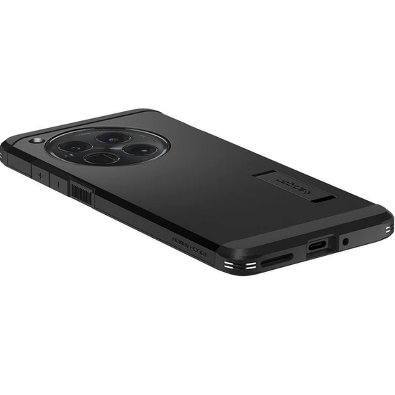 Spigen Tough Armor tok OnePlus 12-höz (fekete) – strapabíró védelem kitámasztóval