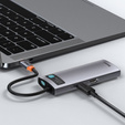 Metal Gleam sorozatú 6 az 1-ben USB-C dokkolóállomás USB-C eszközökhöz