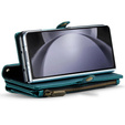 Tok CASEME Samsung Galaxy Z Fold6 5G, RFID Leather Wallet, vállpánttal, zöld