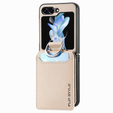 Tok Samsung Galaxy Z Flip7 FE / Z Flip6, Card Slot Ring Case, bézs színű