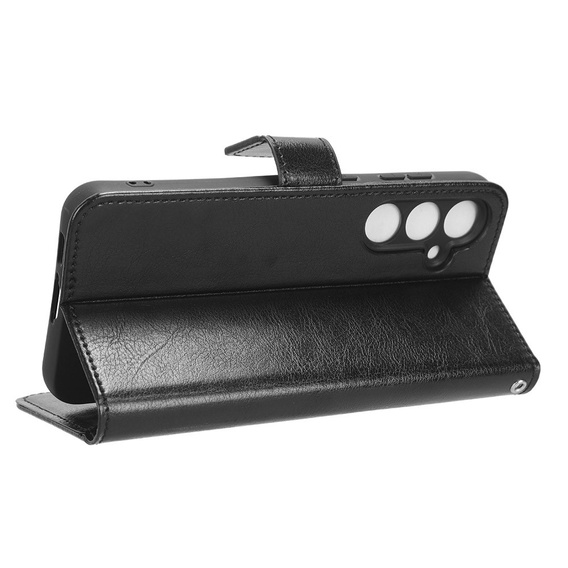 Pattintható tok a Samsung Galaxy S23 FE, Crazy Horse Wallet, fekete