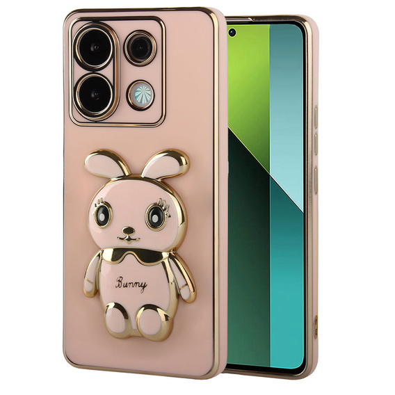 Tok Xiaomi Redmi Note 13 Pro 5G, Rabbit, rózsaszín + Edzett üveg 9H