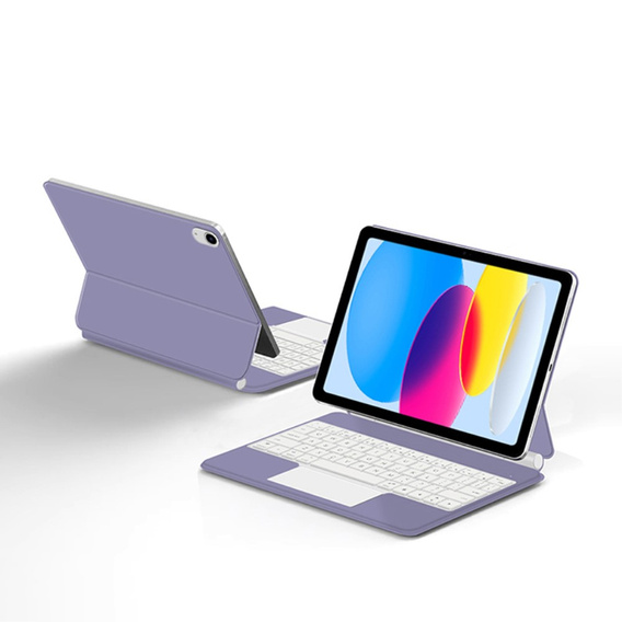 Billentyűzet tok iPad 10.9" 2022 (10 gen.) / iPad 11" 2025 A16 (11 gen.), Magnetic Keyboard Touchpad, lila
