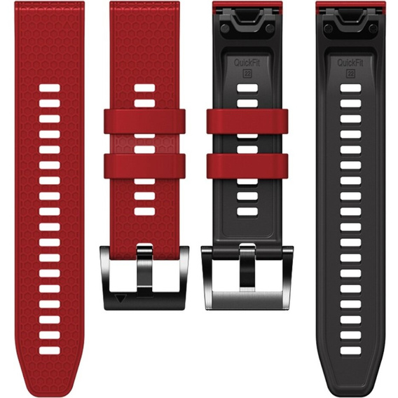 Szilikon pánt Garmin Fenix 7 / Forerunner 965 / 955 / 945 / 935, piros / fekete