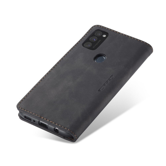 CASEME tok Samsung Galaxy M21, Leather Wallet Case, fekete