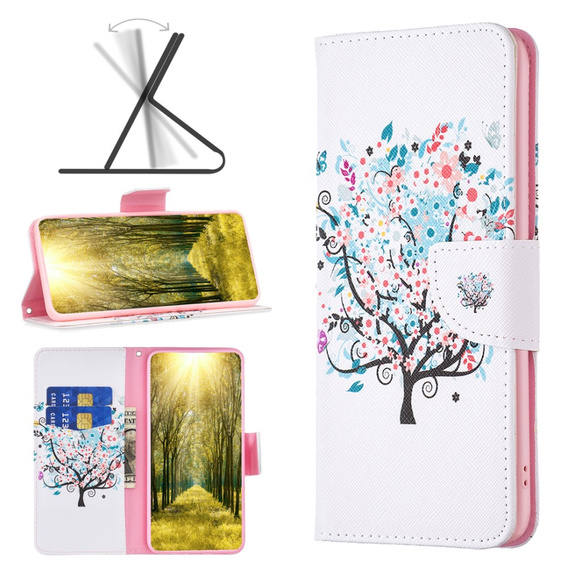 Flip tok Xiaomi 13T / 13T Pro / Redmi K60 Ultra, Wallet, colorful tree, fehér