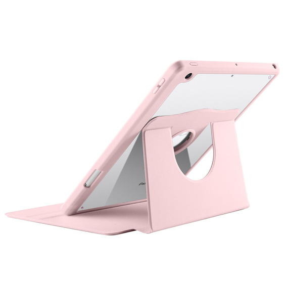 Tok iPad 10.2" 2021/2020/2019 (9/8/7 gen.), tolltartóval, 360°-os forgatható, rózsaszín