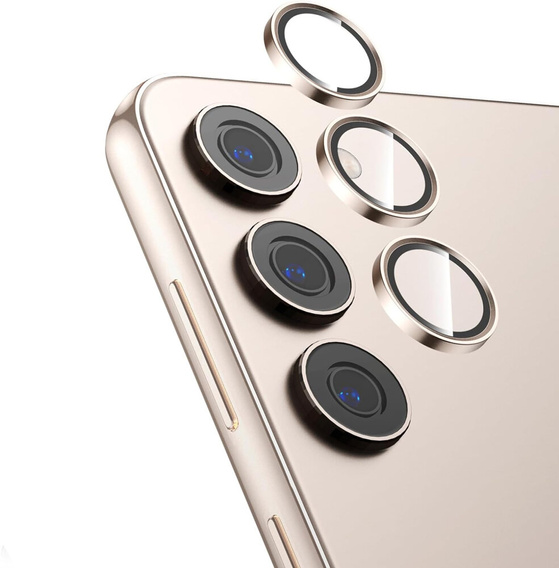 2x ERBORD edzett üveg a kamera számára, hogy Samsung Galaxy S24+ Plus, arany