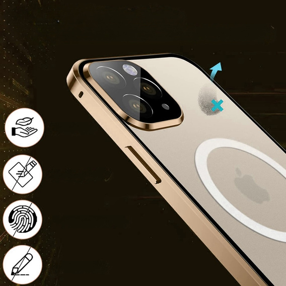 Magnetic Dual Glass MagSafe tok iPhone 13 Pro, arany