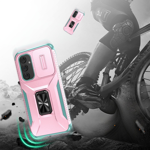 Páncélozott tok Samsung Galaxy A54 5G, páncélozott Slide Ring, rózsaszín