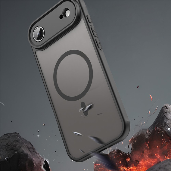 Matt tok iPhone Air készülékhez, MagSafe-hoz, kameravédelemmel, matt fekete