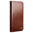 Flip tok Iphone 16E, QIALINO Leather Wallet, barna