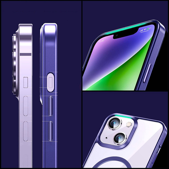 Telefontok a iPhone 14, ERBORD Hybrid MagSafe Case, kék