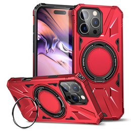 Tok iPhone 16 Pro Max-hoz, páncélozott, állvánnyal és fogantyúval, piros